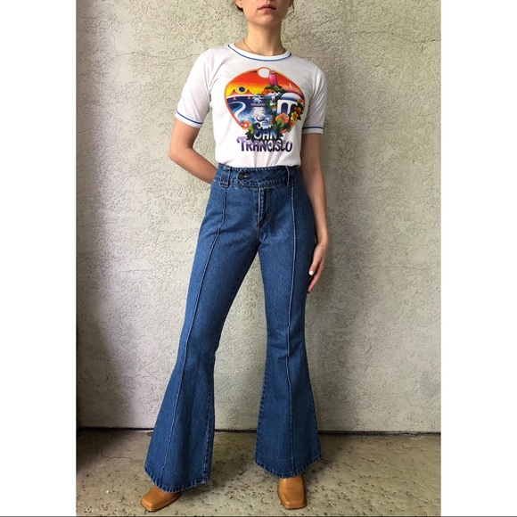 70s style bell bottom jeans